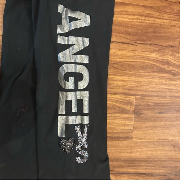Victoria's Secret Sweat pants with sequins and sparkly letters Angel VS heart - Picture 2 of 4